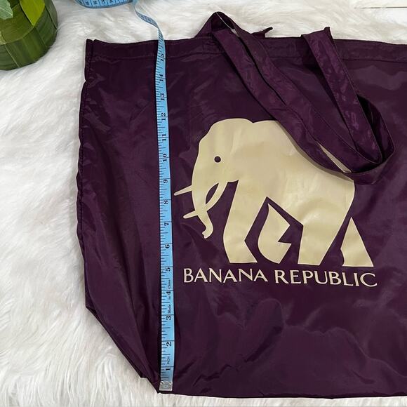 NEW Banana Republic Elephant Nylon Reusable Packable Shopper Tote Large Plum NWT - Picture 13 of 13